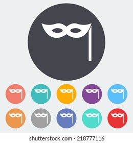 Mask. Single flat icon on the circle. Vector illustration.
