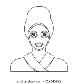 Mask, single icon in outline style. Mask, vector symbol stock illustration web.
