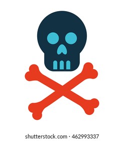 mask skull bones danger symbol icon vector illustration design