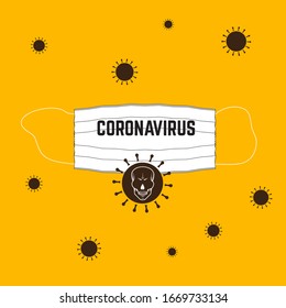 mask with a skull in the form of a coronavirus. vector illustration
