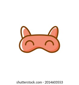 Maske für schlafen flach Symbol. Geräumiges Tierdesign. Haushaltswäsche und Schlafkleidung. Farbiges Symbol. Einzelne Vektorgrafik
