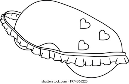 Mask for sleep line art vector. Healthy sleep tips. Sweet dreams, good health concept. Rules of good healthy sleep at the night. Recommendation for good slepping. Healthy care for good sleep
