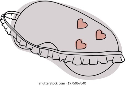 Mask for sleep line art vector. Healthy sleep tips. Sweet dreams, good health concept. Rules of good healthy sleep at the night. Recommendation for good slepping. Healthy care for good sleep