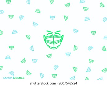 mask smile green vector background