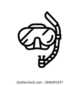 mask and snokler line icon vector. mask and snokler sign. isolated contour symbol black illustration