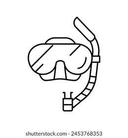 mask and snokler line icon vector. mask and snokler sign. isolated contour symbol black illustration