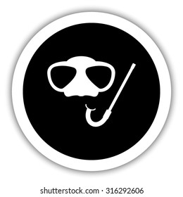 Mask and snorkel     - black vector icon