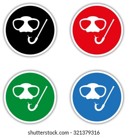 Mask and snorkel     - black vector icon