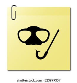 Mask and snorkel - black vector icon