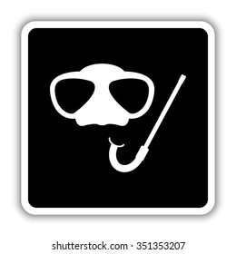 Mask and snorkel - black vector icon