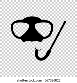 Mask and snorkel  - black vector icon