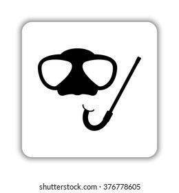 Mask and snorkel -  black vector icon