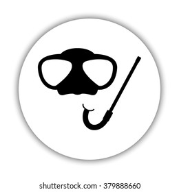 Mask and snorkel -  black vector icon