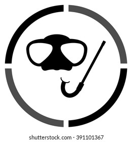 Mask and snorkel  - black vector icon