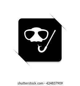 Mask and snorkel  - black vector icon