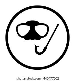Mask and snorkel  - black vector icon