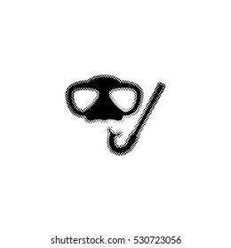 Mask and snorkel -  black vector icon