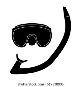 The mask and snorkel for diving.Summer rest single icon in black style vector symbol stock illustration.