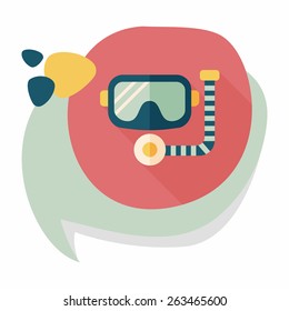 Mask and snorkel flat icon with long shadow, eps10