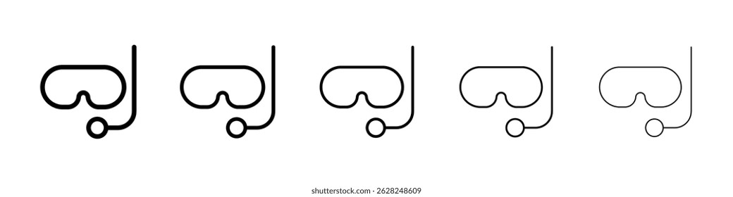 Mask snorkel icon in black. Vector illustration for graphic design