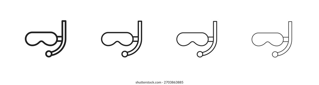 Mask snorkel icon linear vector icon in a editable style.