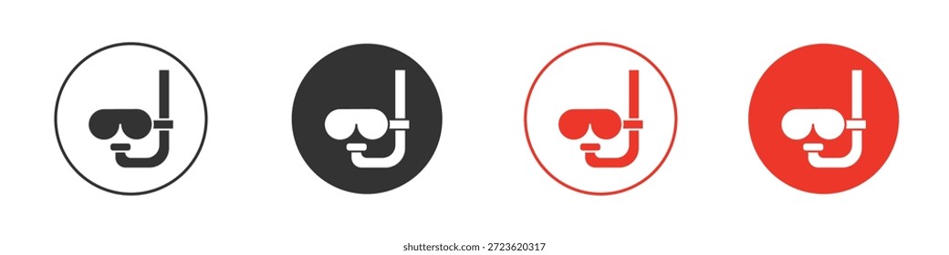 Icono del snorkel de la máscara. diseño del Vector del Web