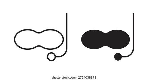 Iconos del snorkel de la máscara, Vector de línea. sistema sólido del símbolo