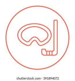 Mask and snorkel line icon.