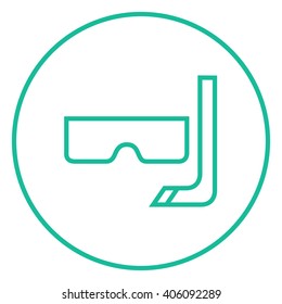 Mask and snorkel line icon.