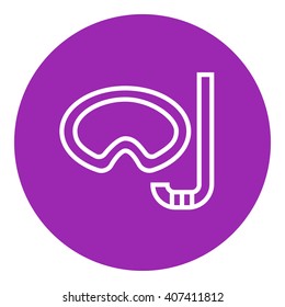 Mask and snorkel line icon.