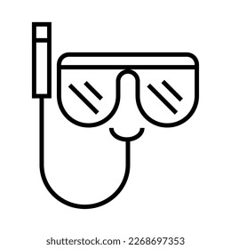 mask snorkel line icon isolated