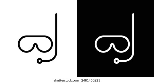 Mask snorkel line icon vector illustration set.