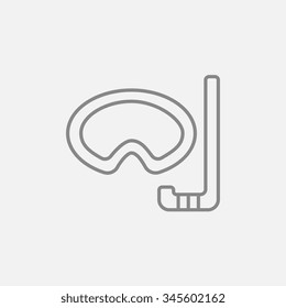 Mask and snorkel line icon for web, mobile and infographics. Vector dark grey icon isolated on light grey background.