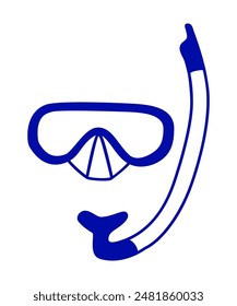 Mask and snorkel symbol, simple style flat silhouette icon