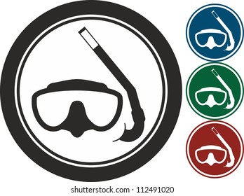 Mask and snorkel ,vector, icon