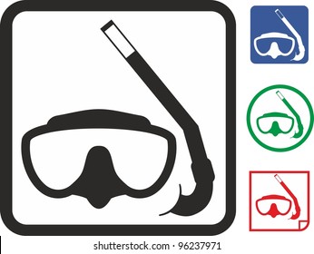 Mask And Snorkel Vector Icon