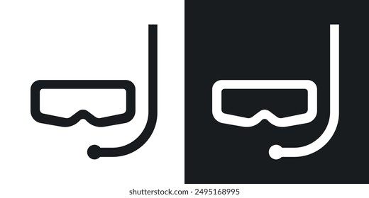 Mask snorkel vector icon set in solid style.