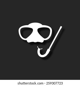 Mask and snorkel   - vector icon with shadow