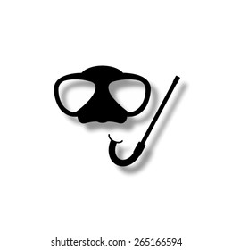 Mask and snorkel   - vector icon with shadow