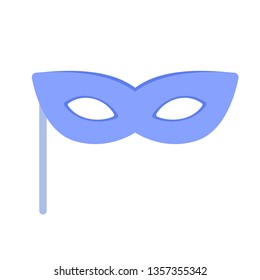 Mask with a stick. masquerade. Isolated vector illustration