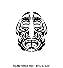Mask in the style of Polynesian ornaments. Samoan tattoo designs. Isolated. Vector