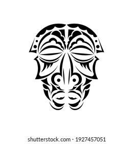 Mask in the style of Polynesian ornaments. Samoan tattoo designs. Isolated. Vector illustration.