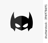 Mask of super hero face character in flat design template. Vector illustration