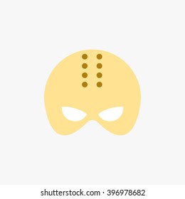 Mask of super hero face character in flat design template. Vector illustration