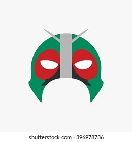 Máscara do personagem do rosto do super-herói no modelo de design plano. Ilustração vetorial