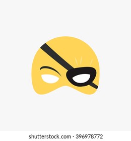 Mask of super hero face character in flat design template. Vector illustration