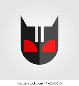 Mask of super hero face character in flat style design. Vector illustration
