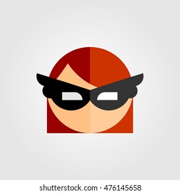 Mask of super hero face character in flat style design. Vector illustration