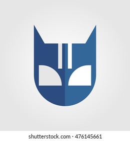 Mask of super hero face character in flat style design. Vector illustration