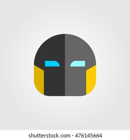 Mask of super hero face character in flat style design. Vector illustration